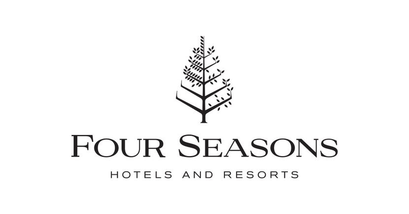 Four Seasons Hotels and Resorts logo for luxury hospitality branding.