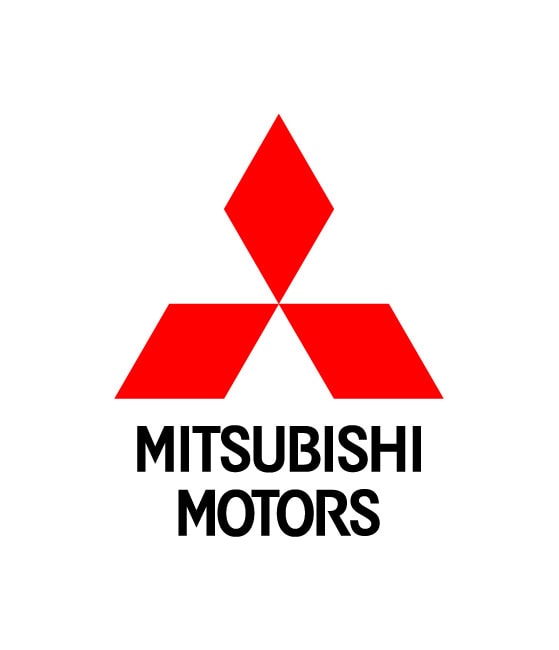Mitsubishi Motors logo with red diamond and black text, representing quality and innovation.