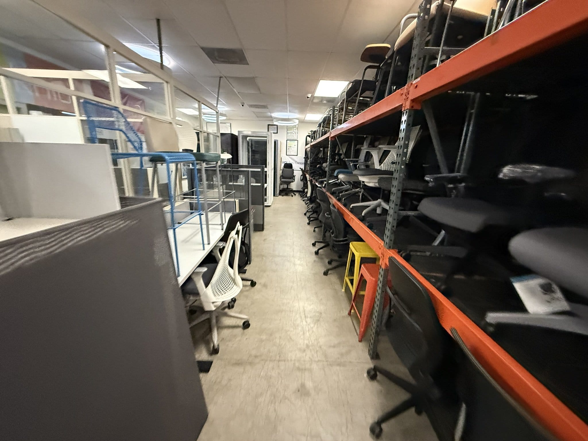 Versatile office furniture options available for rent at Cube World USA, including chairs, desks, an.