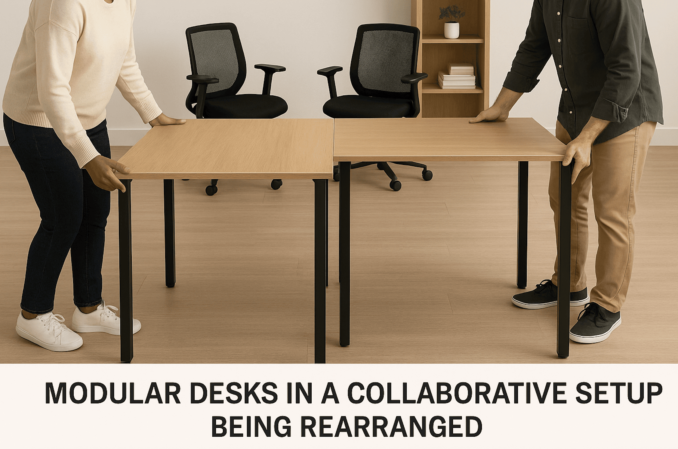 Flexible modular desks for efficient small office setups and teamwork. Perfect for maximizing space.